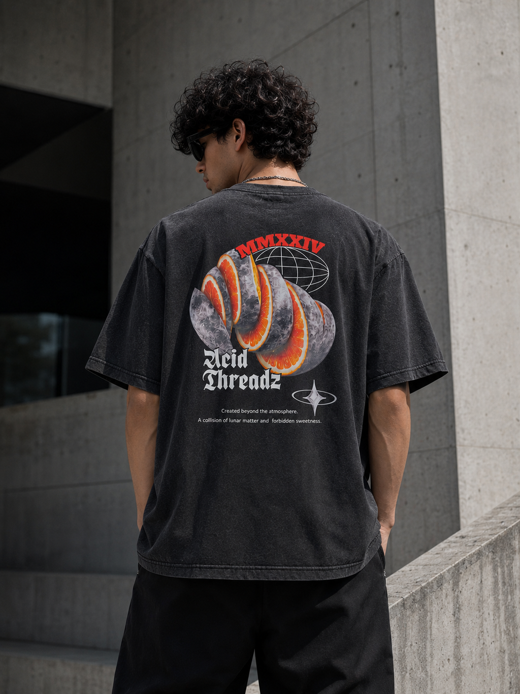 Acid Threadz Lunar Oversized Tee – Black