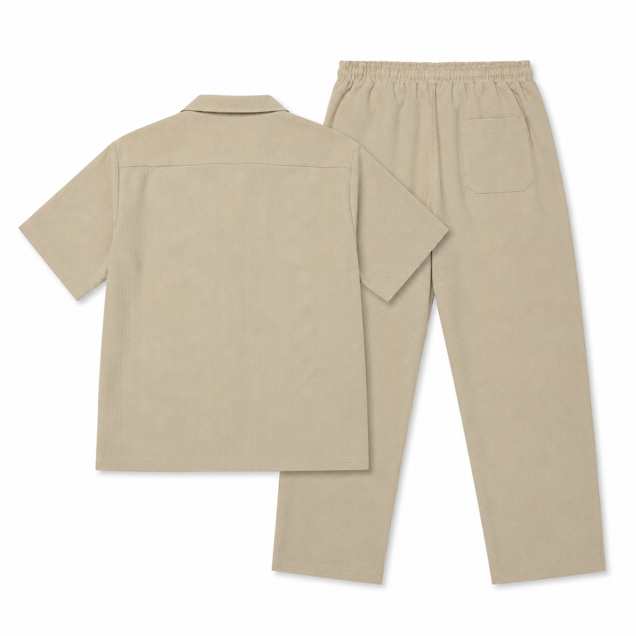 Textured Resort Co-Ord Set - Beige