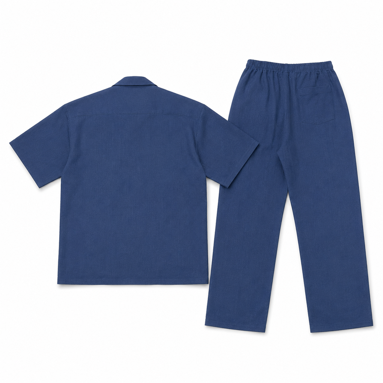 Textured Resort Co-Ord Set - Navy