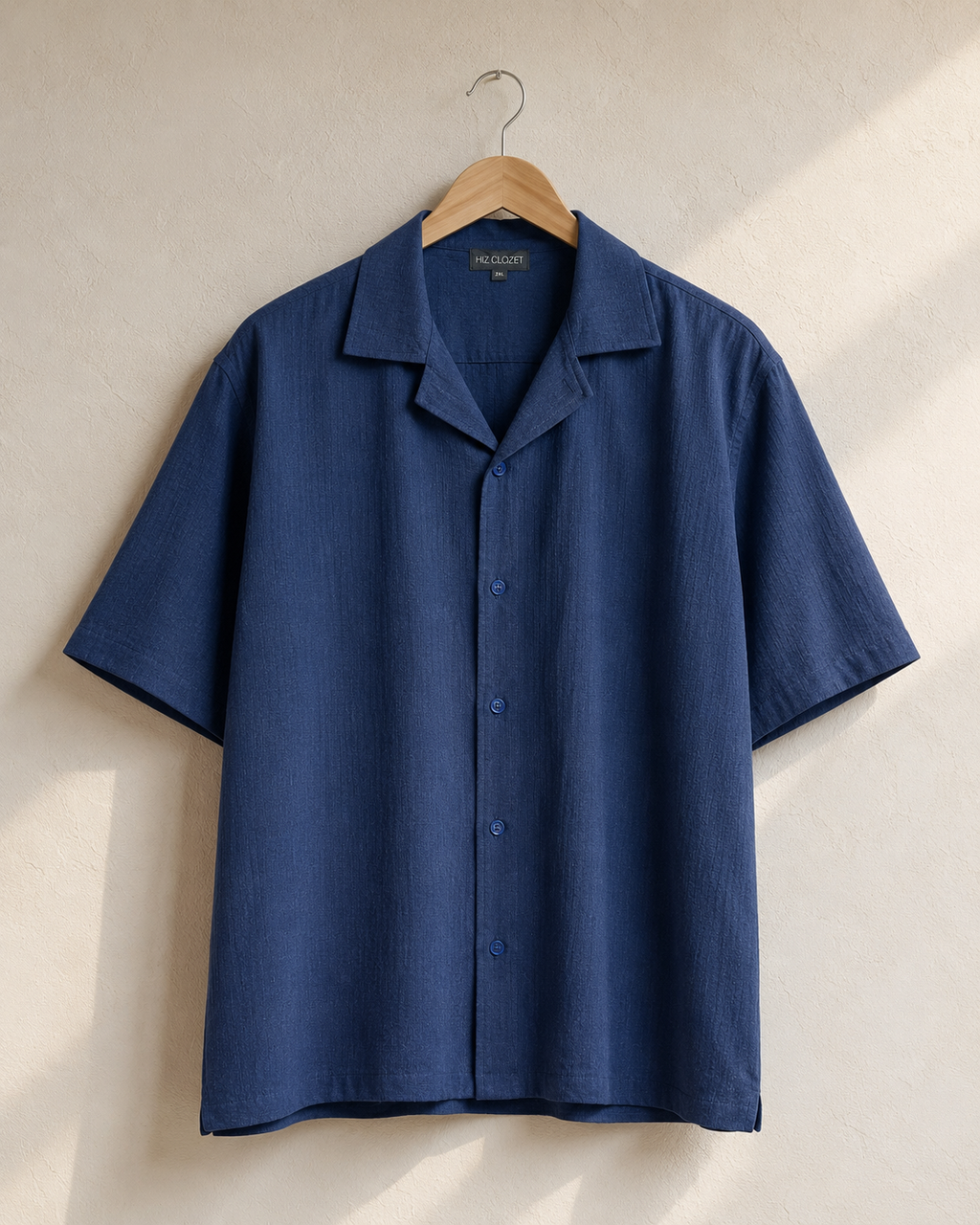 Textured Resort Co-Ord Set - Navy