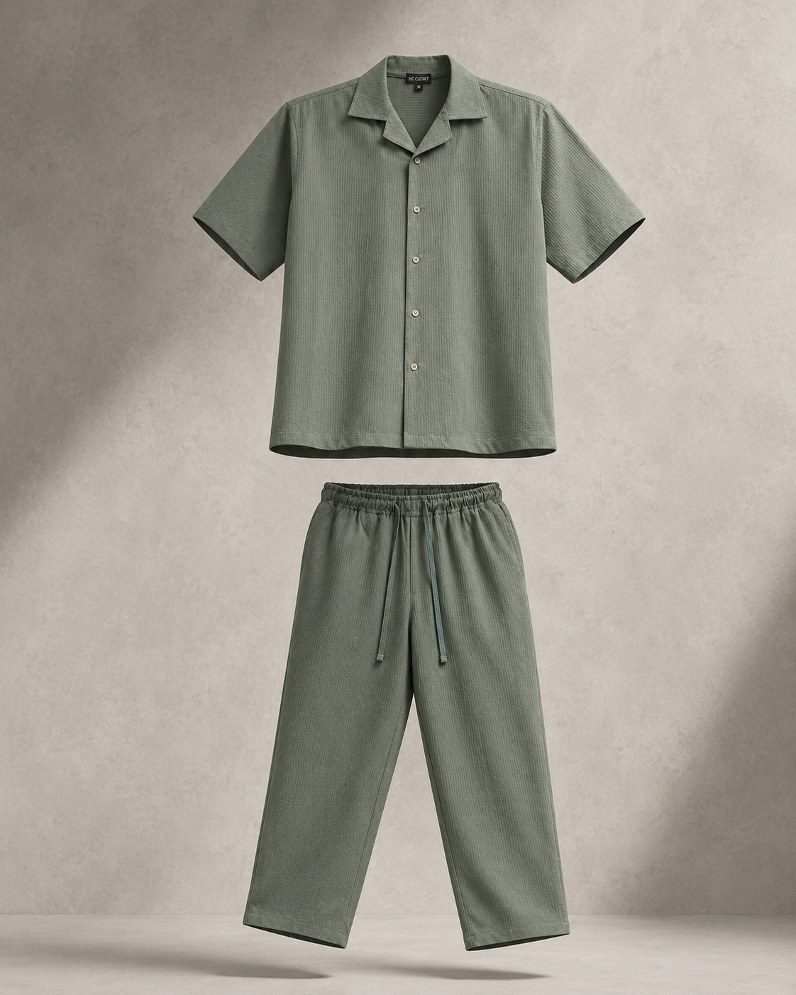 Textured Resort Co-Ord Set - Sage Green
