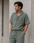 Textured Resort Co-Ord Set - Sage Green