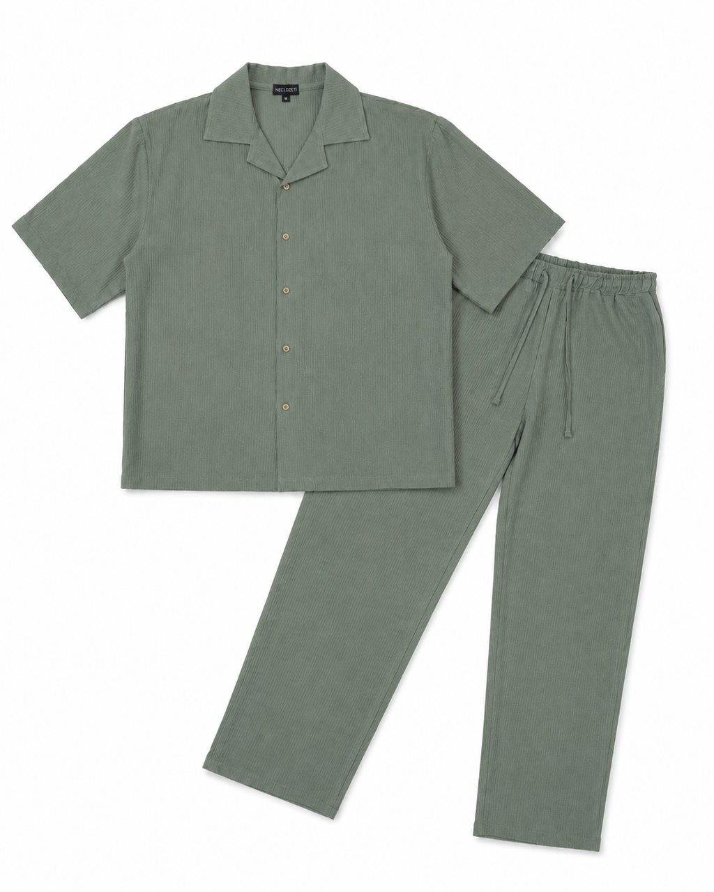 Textured Resort Co-Ord Set - Sage Green