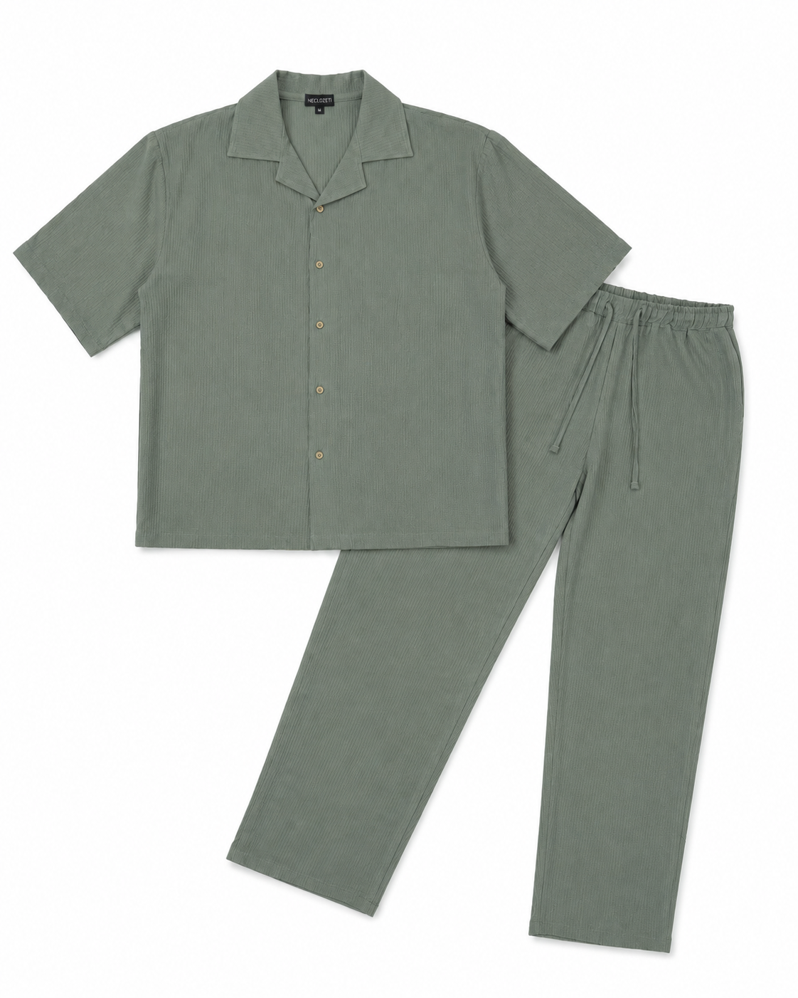 Textured Resort Co-Ord Set - Sage Green