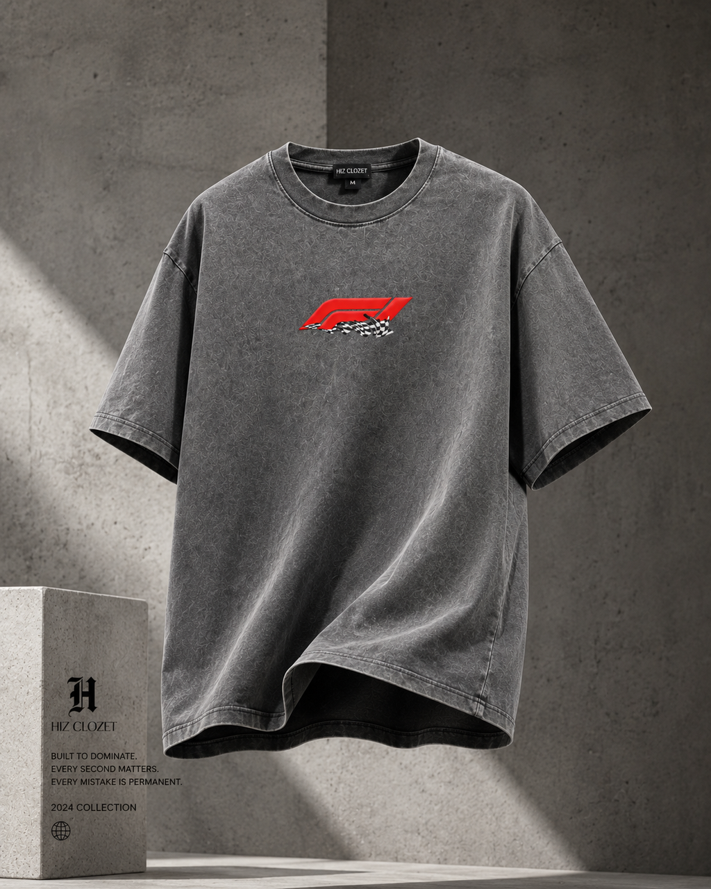 Formula Racing Stone Washed Tee - Grey