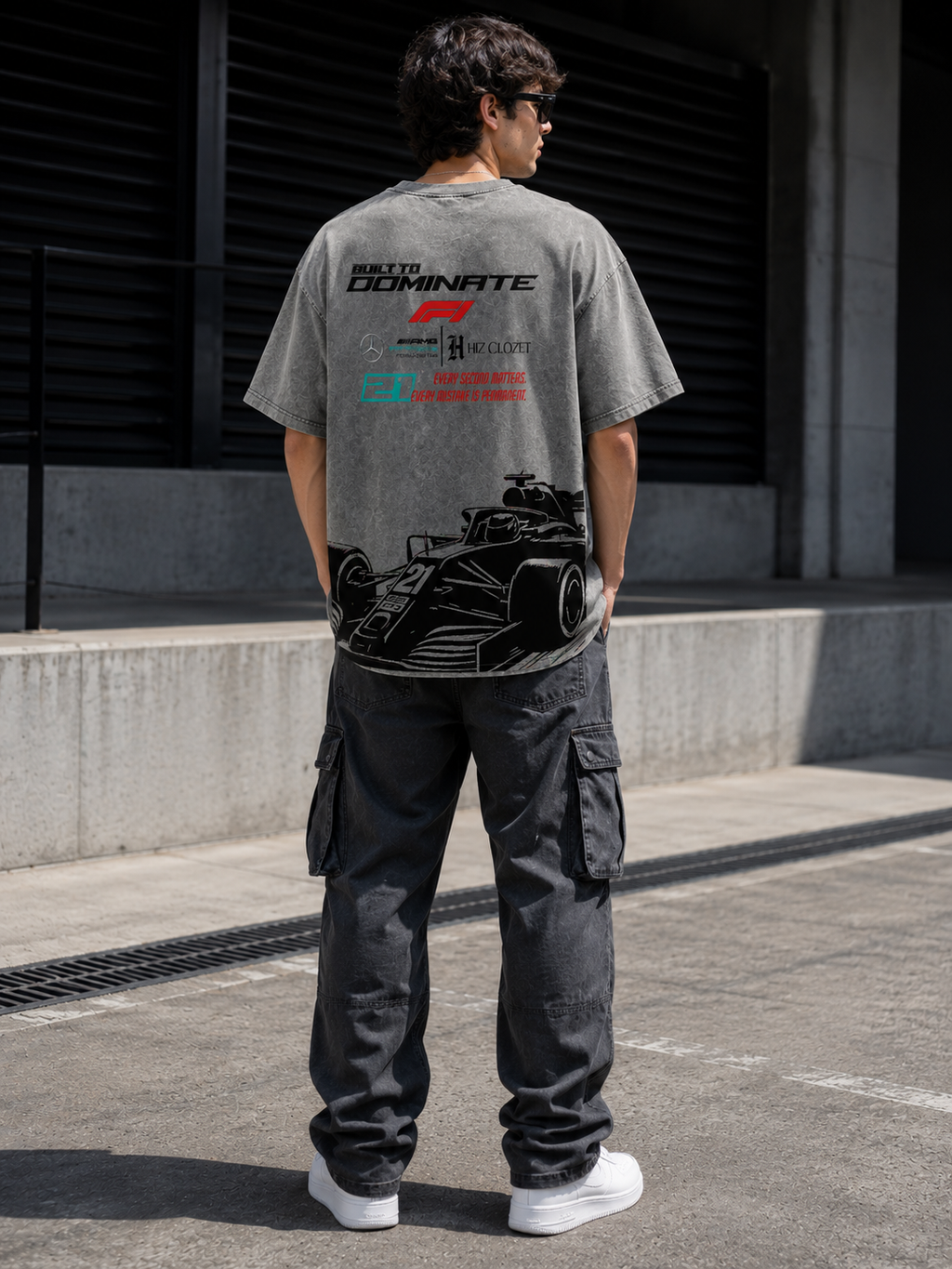 Formula Racing Stone Washed Tee - Grey
